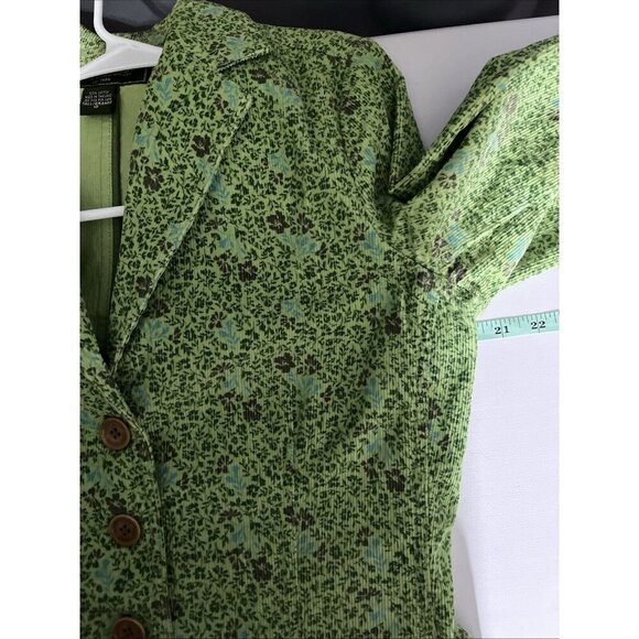 Eddie Bauer Womens Vtg Corduroy Blazer Size 10 Floral Print Retro Boho Spring - Picture 4 of 5